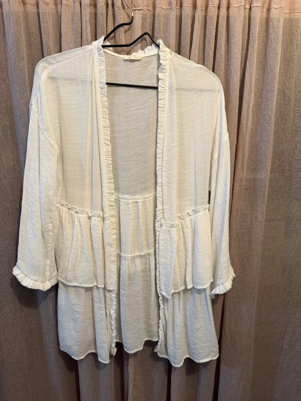 JODIFL Cream Ruffled Open Cardigan - Picture 1 of 4